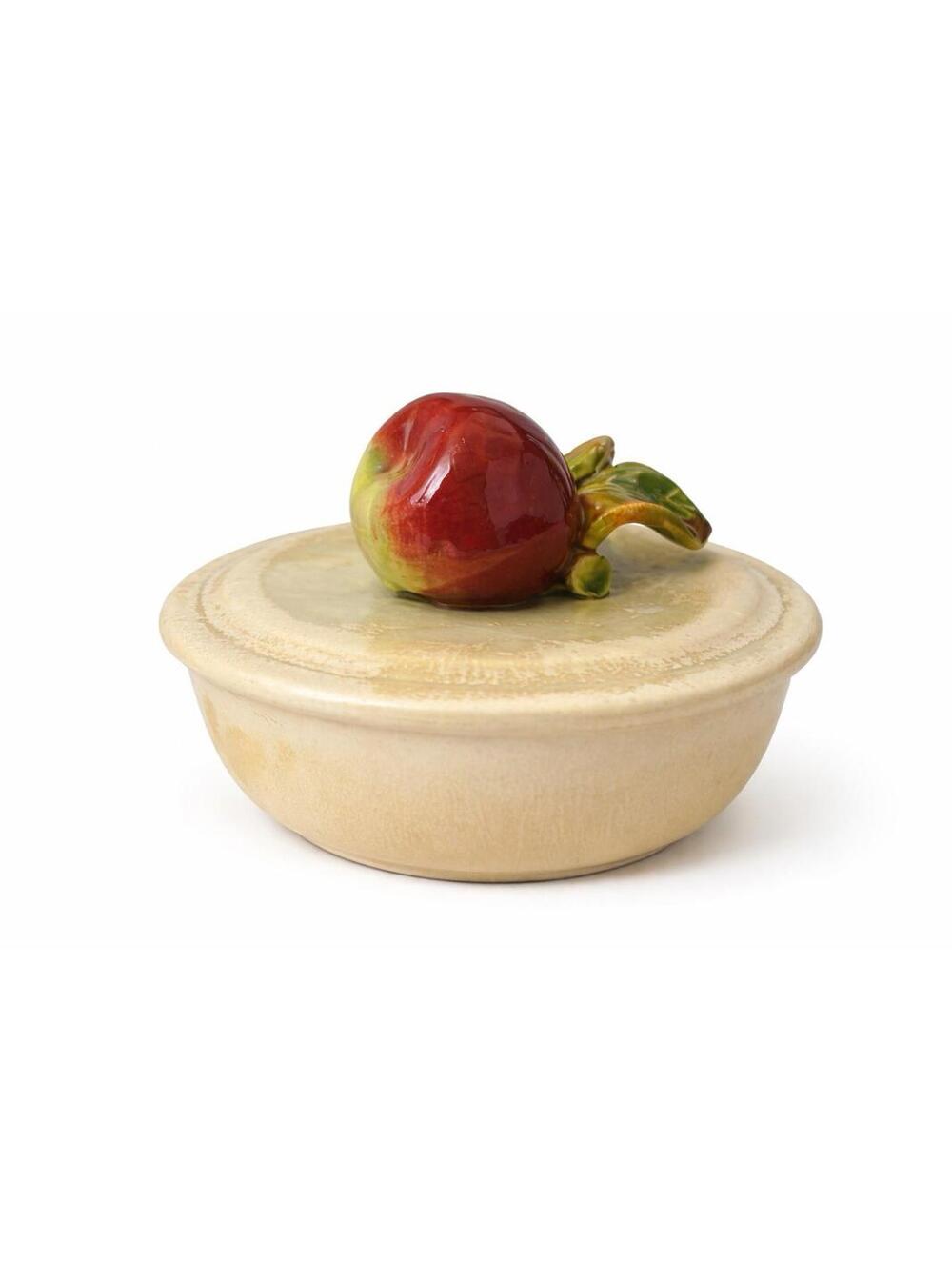 Vintage Calif USA Apple Covered Dish Jam Jar Sugar Bowl Retro Pottery